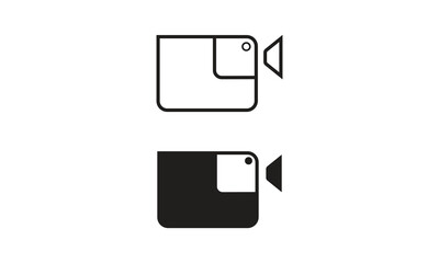 Video Camera Symbols Vector Graphics. The icons are designed with clean, geometric shapes for optimal clarity and versatility.