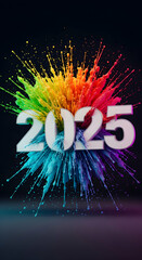 Vibrant 2025 A Colorful New Years Explosion