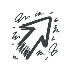Hand-drawn arrow brush and doodle sketch style.