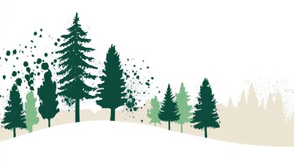 Obraz premium Scenic Forest Background with Artistic Trees and Abstract Elements for Creative Projects