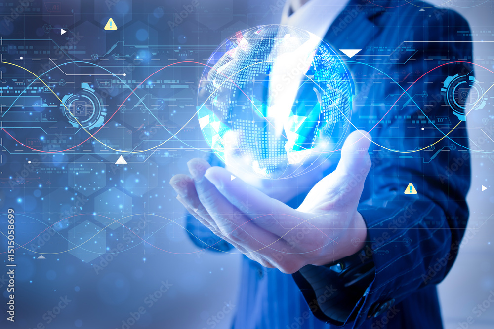 Poster ai development concept and self-learning ai application in industry 5.0 and business