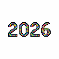 Colorful Pixel Art 2026 New Year Design