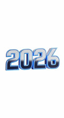 2026 New Year Design Element  3D Rendered Number