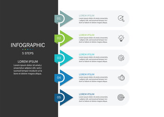 Vertical infographic timeline 5 steps template. Timeline, Business presentation. Vector illustration.