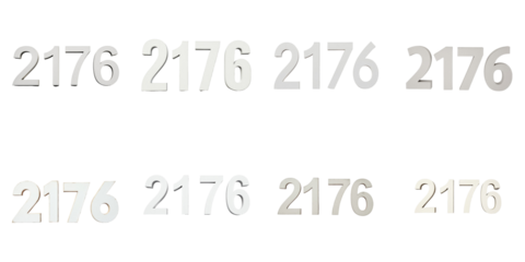 Collection of the number 2176 displayed in two distinct font styles, one with a bold and modern appearance, and the other featuring a sleek and italic design, both against a transparent background.