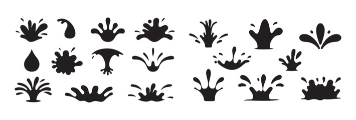 Black and color splash vector. Splash icon symbol. Vector illustration splash water on white background