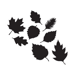 leaves icon silhouette 