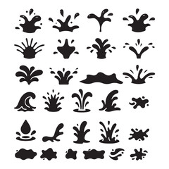 Splash water drop shapes vector. Splash icon symbol. Vector illustration splash water on white background