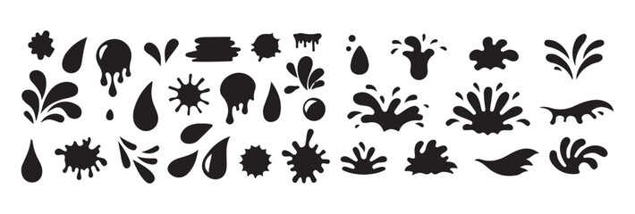 Naklejka premium Splash water drop shapes vector. Splash icon symbol. Vector illustration splash water on white background