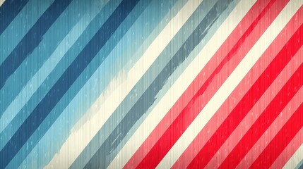 Textured Background with Vintage Stripes in Red, White, and Blue for Creative Projects