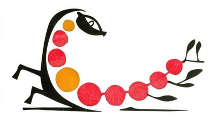 Vibrant Abstract Art with Bold Shapes and Colors Representing Nature and Movement