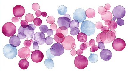 Colorful Abstract Watercolor Spheres in Soft Pastel Shades for Creative Backgrounds