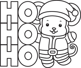 Outline of Cute Monkey icon. Coloring pages of Funny baby Monkey animal series stock illustration.