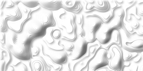 paper cut 3d render topography abstract, beautiful white Background. geometric map relief texture with curved layers and shadow. Realistic papercut decoration textured with wavy vector design.