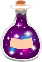 Vintage magical galaxy potion in purple and blue