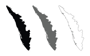 Kerala Map Illustration Isolated Set © Amir