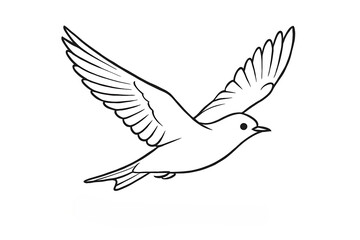 Obraz premium Simple Bird Line Art Illustration