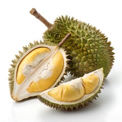 Obraz premium Pure Fresh Durian and clean white background