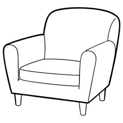 Illustration of a classic armchair isolated on transparent background