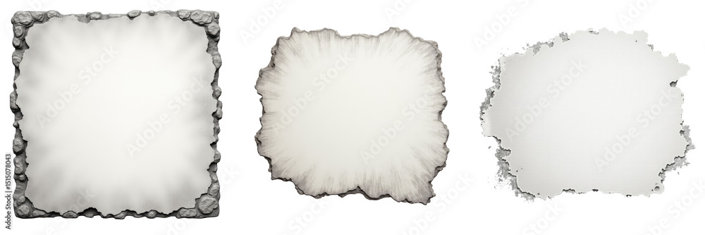 Poster collection of artistic transparent background textures featuring varied edges and styles ideal for g