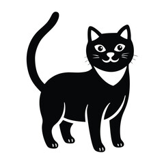 Obraz premium Halloween Black Cat and Pumpkin Vector Silhouette Perfect for Holiday Cards, Autumn Events, and Seasonal Branding Projects