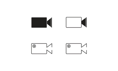 Video Camera Symbols Vector Design. The progressive fill levels offer flexibility for active/inactive states or design themes.