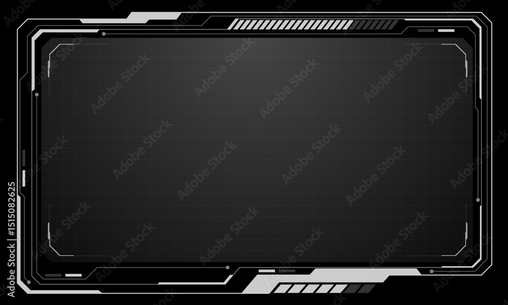 Poster hud frames white grey user interface elements design modern technology futuristic control panel scre