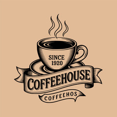 a vintage hand drawn style a cozy coffee