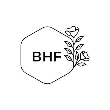 BHF creative minimalist letter logo.