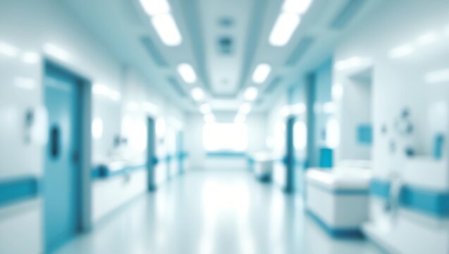 Blurred interior of hospital - abstract medical background