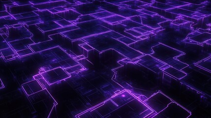 A futuristic circuit grid glowing with diffused ultraviolet and sapphire energy lines