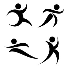 Athletic silhouette icon set vector image,minimalist and modern concept,isolated on white background,sport icon ideas