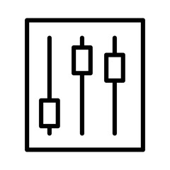 Volume mixer outline icon. Podcast icon isolated on white background. Transparent background, minimalist symbol. Vector images