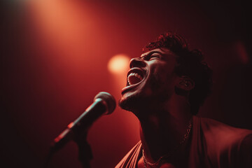 Passionate Singer on Stage