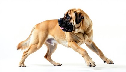 Obraz premium Majestic Mastiff, powerful stance, white background, dog, face