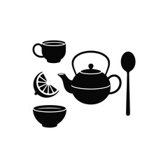 A set of kitchen item vector art illustration