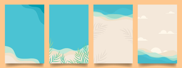 Modern summer minimalist background set design templates for celebration, ads, branding, banner, cover, label, poster, sales
