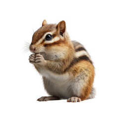 Obraz premium Cute chipmunk eating nuts forest setting digital illustration transparent background close-up view wildlife concept