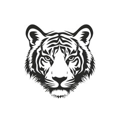 Powerful Tiger Head: A Striking Vector Graphic