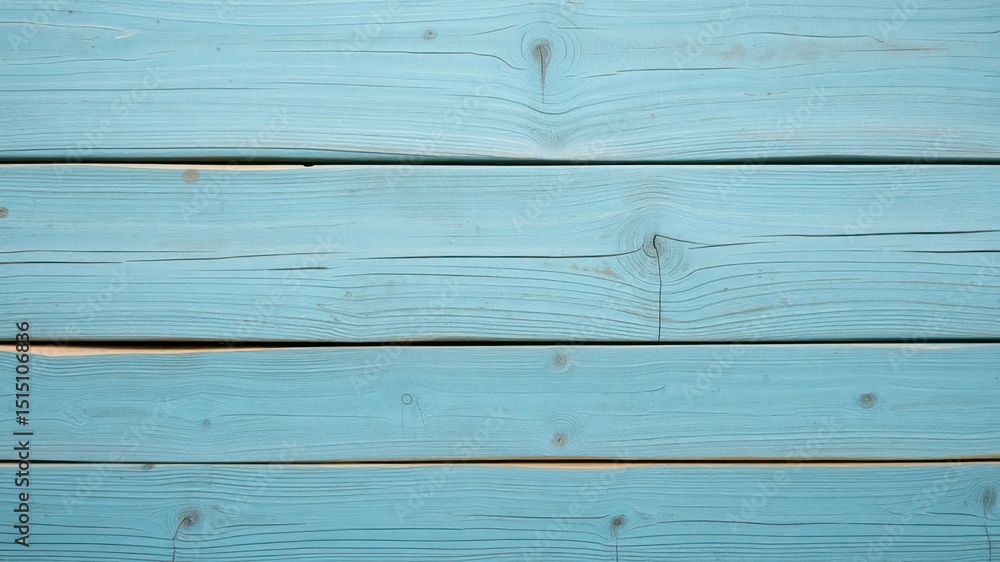 Poster light turquoise painted wooden planks arranged horizontally create a textured background with rustic
