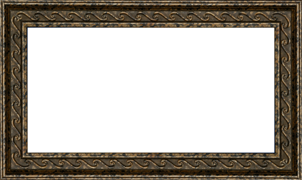 Frame made of relief baguette on a white background.