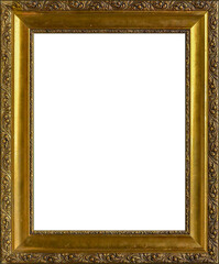 Fototapeta premium Frame made of relief baguette on a white background.