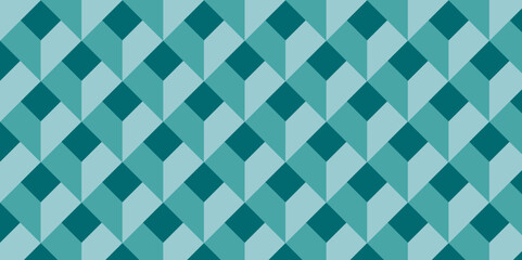 seamless green geometric pattern with triangles cube 
