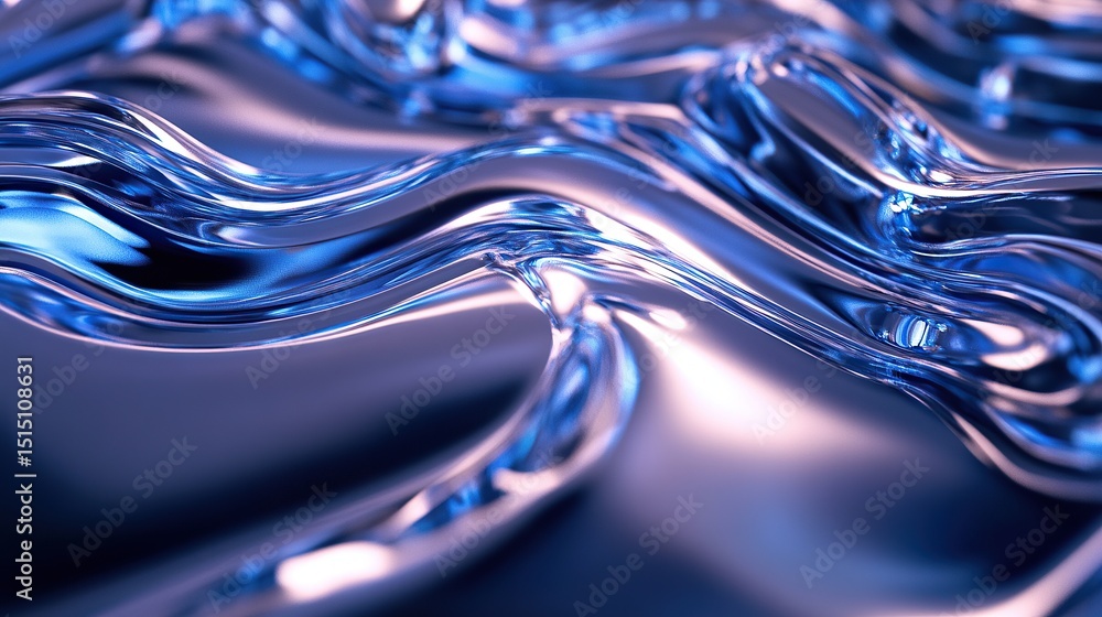 Poster a macro shot of a metallic silver circuit board glowing sapphire blue veins embedded in interlocking