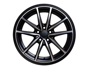 Obraz premium Car wheel, metallic gray and black