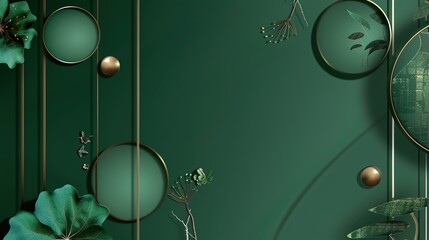 Fototapeta premium New Chinese-Style Green Background Images: Modern, Elegant, and Visually Appealing for Design Projects