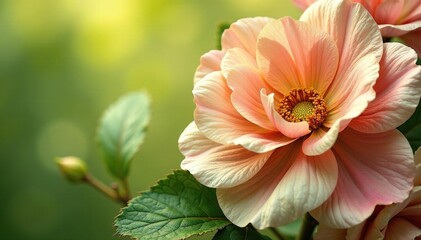 Champagne & lime green fractal blooms Blush, sand hues converge , abstract, blush, flow