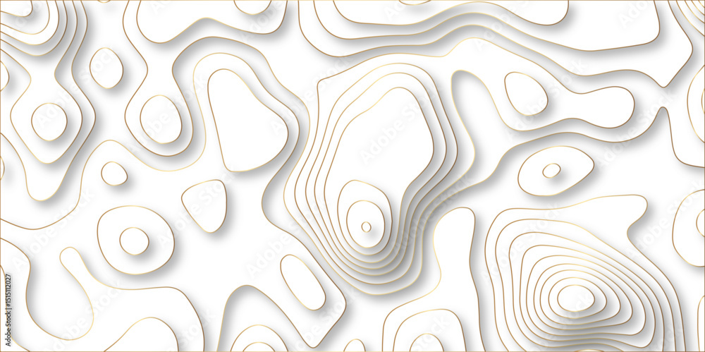 Poster paper cut 3d render topography abstract, beautiful white background. geometric map relief texture wi