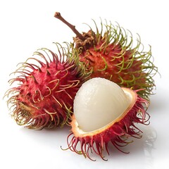 Pure Fresh Rambutan clean white background