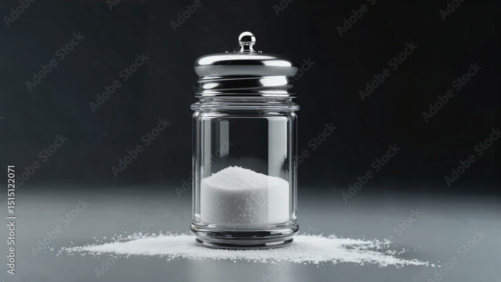 Aufkleber artistic rendering of a transparent salt shaker emphasizing simplicity